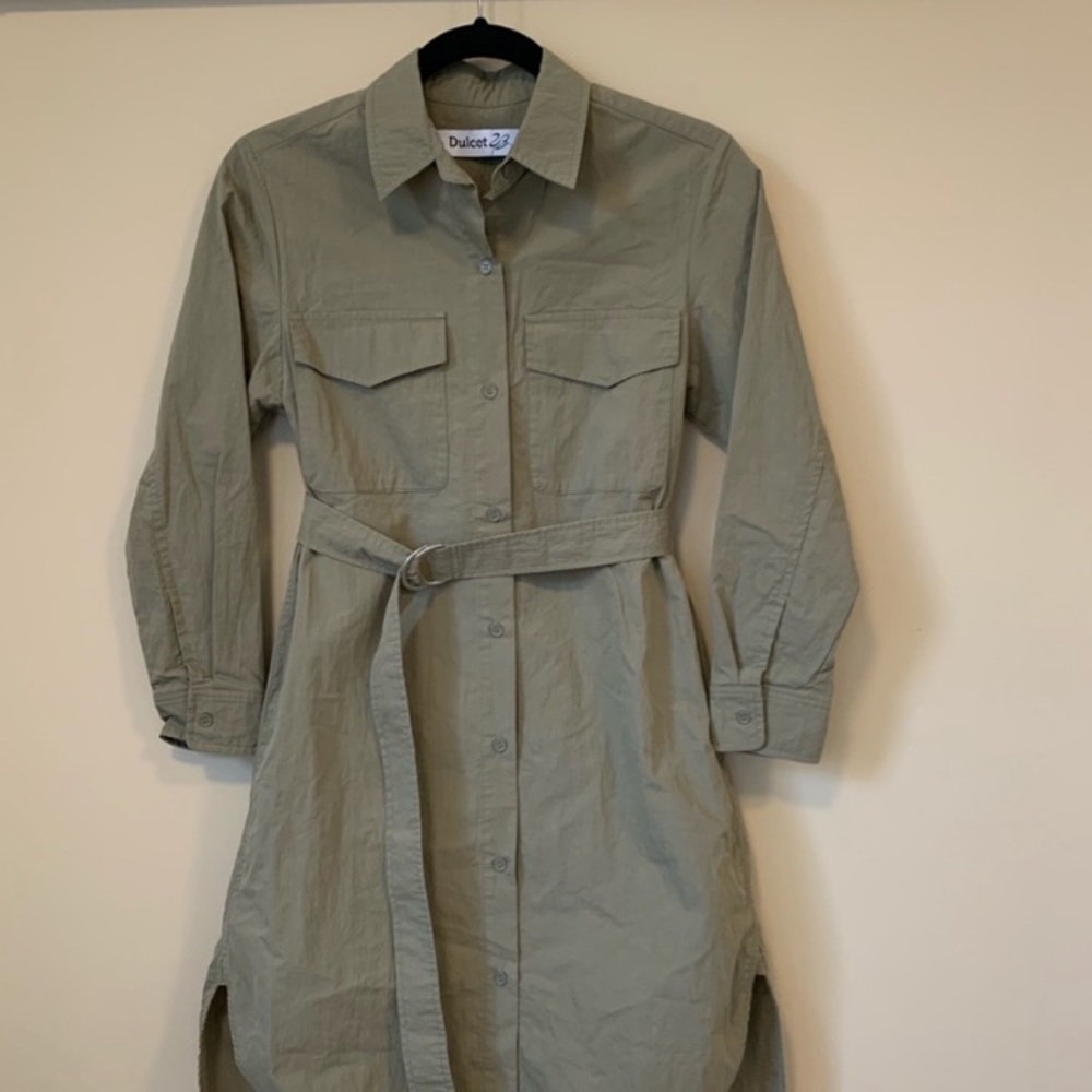 Shirt dress detachable belt